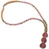 Ethnos Barcelona Collana a girocollo con perline africane rosa e dorate. Lunghezza: 43,5 cm.