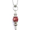 ThurColas Collana da donna in acciaio inox con pendente in pietra naturale dallo stile boho chic
