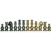 Italfama FRENCH In Ottone Scacchi Oro Argento Placcati Re 7.5cm Italia
