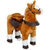 AIYAPLAY Cavallo a Dondolo per Bambini con Suoni Realistico, 70x28x70cm, Marrone