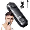 Generico Tagliaorecchie e Naso, TagliaElettrico per Rimozione da Naso e Orecchie, Apparecchio Senza Fili con Display Digitale Kit Accessori Impermeabile per Sopracciglia e Viso Fronte