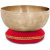 XDrum Set Campana Tibetana Terapeutica XDrum Tonalità E/ 1000 g con Cuscino | Campana tibetana battuta a mano per Chakra del Plesso Solare (Manipura), Accordata su Tonalità E, Circa 20, 5 cm di diametro