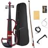 Yinfente Violino elettrico 4/4 Full Size Silenzioso 4 String Studente Principiante Violino Ebano Raccordi Con Caso Arco Spalla resto Del Cavo Cuffia