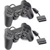 Hovlian 2 Pack PS2 Wired Controller,Double Shock Gamepad Compatible with PS2 Controller (Black 2 PACK)