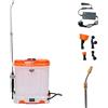 RURIS POWER FOR NATURE RURIS RSE1200 Spruzzatore a spalla Elettrico 12L 12V 8Ah Manometro 4 Ugelli