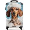 NoBoringSuitcases.com NoBoringSuitcases© Valigia Bagaglio A Mano Trolley Cabina Viaggio Aereo | 55x35x20 cm - Cabin Size Rigida Leggera 4 Ruote Valigie Luggage Bassotto - Schiuma - Gocce