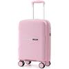 Lekesky Valigia Cabina 16 Pollici, PP e Lucchetto TSA, 55x35x23 cm, Rosa | Valigia Rigida in Polipropilene (PP), Trolley Rigido con Lucchetto TSA e 4 Ruote Rimovibili, Ideale per Viaggi Brevi