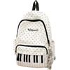 Jeesrt Piano Backpack, Polka Dot Backpack With Whimsical Design, Cute Daypack For School Students And Daily Carry (White)
