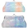Oyachic 2 PCS Grande Portamonete Pelle Farfalla Portafoglio Donna Snap Clic Clac Portasoldi per Regalo carte di credito (grigio)