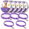 Weewooday Set di 5 collari calmanti per gatti, regolabili, impermeabili, calmanti per gatti, riducono l'ansia e lo stress, con 5 ciondoli identificativi per animali domestici (viola)