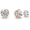 Philip Jones Orecchini con clip magnetiche, in oro rosa, 6 mm, realizzati con cristalli austriaci
