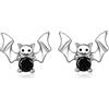 LINSTER Orecchini di Halloween in Argento Sterling 925 Zucca Pipistrello Ragno Fantasma Orecchini a Lobo Gioielli per Festa di Halloween Volto Sorridente Zucca per Donne Ragazze Adolescenti