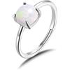 Philip Jones Anello opale bianco sintetico