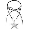 FDsmall Collana per Donne Y2K Chunky Star Choker Collana Argento Big Star Pendente in Velluto Nero Choker a Stella Regolabile Trendy Gioielli Accessori