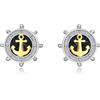 YEESIA Orecchini da donna con timone in argento sterling 925 con arenaria blu, gioielli nautici, regali per donne, Taglia unica, Argento sterling, Opale
