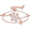 EVER FAITH Braccialetto con fiocchi di neve per donne e ragazze CZ a strati con fiocco di neve, regalo per gioielli di Natale