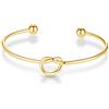 Philip Jones Bracciale rigido con nodo d'amore placcato in oro