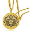 SIPURIS Collana con fiore di loto per uomo donna simbolo Om Ohm yoga buddista ciondolo in acciaio inox vintage mandala collana ciondolo spirituale regalo gioielli