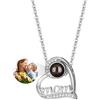 GBTROEY 925 Collana D'argento Nuovo Regalo Mamma Ciondolo Cuore Collana Personalizzata Con Foto Ti Amo 100 Lingue Gioielli Personalizzati Regali per La Festa Della Mamma Regali Di Compleanno per La Donna