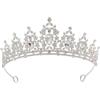 JIHUOO Tiara con strass di cristallo, corona per matrimonio, festa di compleanno, corona da principessa, copricapo da sposa, diadema per concorsi di fine anno, copricapo per donne e ragazze