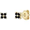 Glanzstücke München Orecchini da donna 925/- argento sterling giallo oro | placcato oro giallo 18 carati, orecchini a perno, zirconi, nero, taglio diamante