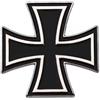 Tigoli Spilla smaltata a forma di croce in ferro, 3 cm x 3 cm, in metallo bianco e nero, per giacche, borse, cappelli, design classico a croce