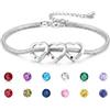 RolaOnly Bracciale Personalizzato Donna con 1-5 Nomi Bracciale Cuore Inciso con Pietre di Nascita Gioiello Famiglia Regalo per Festa della Mamma Compleanni Natale