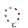 Sospiri Venezia Bracciale Donna 7 Perle in Vetro Diametro 8 mm Braccialetto Originale Vetro di Murano Gioiello Idea Regalo Made In Italy Certificato (Mix Bianco Rosso Blu)