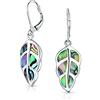 Bling Jewelry Orecchini pendenti a foglia con leva e pendente in stile nativo americano con opale creato rosso, marrone e blu, gioielli western per donne in argento sterling .925 con gancio a pesce.
