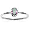 Silver Palace Anello a fascia impilabile in argento Sterling 925 con topazio mistico naturale, per donne e ragazze