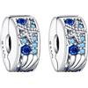 HAEPIAR Pavé Clip Stopper, chiusura di posizionamento dorata con zirconia cubica, clip per braccialetti e collane, eleganti ciondoli per gioielli da donna, 2 pezzi