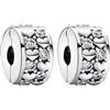 HAEPIAR Pavé Clip Stopper, chiusura di posizionamento dorata con zirconia cubica, clip per braccialetti e collane, eleganti ciondoli per gioielli da donna, 2 pezzi
