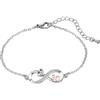 ZakiaHo 12 13 16 18 21 30 40 50 60 70 regali di compleanno per donne ragazze delicato regolabile amore cuore infinito placcato oro rosa braccialetti con cristalli trasparenti, 17cm - 22cm, acciaio