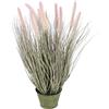 Flair Flower Erba artificiale a coda di volpe in vaso di zinco, ideale per l'erba decorativa