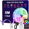 Anmossi Striscia LED 5 Metri,RGB LED Striscia con Telecomando,20 Colori e 4 Modalità,SMD 5050 Perline Lampada LED ad Alta Luminosità,per Camera, Soggiorno, Cucina, Decorazioni per Feste
