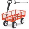 VEVOR Carrello Portaoggetti da Giardino Carretto da Giardinaggio in Acciaio Carico max da 408,2 kg Carrello per Trasporto da Giardino per Legna Terra Detriti con Lati Rimovibili, Carretto Trainabile