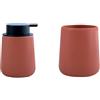 MSV - Bicchiere e Dispenser Sapone Maonie - Terracotta Opaco | Bicchiere e Dispenser Sapone · Set Bagno Coordinato · Finitura Terracotta Opaco · Facile da Pulire