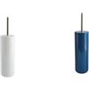 MSV - Set WC e Scopino WC Inagua - Bianco/Blu Scuro | Set WC e Scopino WC · Set Bagno Coordinato · Colori Abbinati · Facile da Pulire