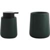 MSV - Bicchiere e Dispenser Sapone Maonie - Verde Scuro Opaco | Bicchiere e Dispenser Sapone · Set Bagno Coordinato · Finitura Verde Scuro Opaco · Facile da Pulire