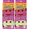 Scrub Daddy Scrub Mommy, Spugna Abrasiva Cucina su Due Lati, Alternativa Prodotti Cucina ai Panni Non Graffiati, Spugna Faccina Sorridente per Lavello, Bagno e Doccia, FlexTexture, Rosa 2 Pz