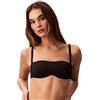 Calvin Klein Donna Top Bikini a Fascia Balconette con Spalline Rimovibili, Nero (Black), 2A