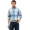 Tommy Hilfiger Uomo Camicia Madras Slub in Cotone, Blu (Blue Orbit/Check), XS