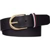 Tommy Hilfiger Donna Cintura Casual in Pelle, Blu (Space Blue), 75 cm