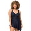 Ulla Popken, Drappeggio, Coppe morbide, Costume da Bagno Integrato Intero, Nero, 54 Donna