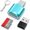 leizhan Lettore di schede TF, Lettore di Schede USB-C a TF, Adattatore per Lettore di Schede di Memoria TF di Tipo C OTG per PC, Notebook, MacBook Air Pro, Galaxy, Huawei, Tablette,Blu