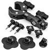 Wiseten Supporto da moto per Insta 360 X5 X4 X6 GoPro Hero 13 DJI Pocket | Supporto a morsetto per manubrio di moto e 2 supporti adesivi flessibili per casco Insta360 X3 One X2 DJI Osmo Pocket 4/3