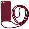 2ndSpring Cover con collana compatibile con iPhone 7/8/iPhone SE 2020/iPhone SE 3 2022, cordino in corda con ciondolo, in silicone morbido, rosso