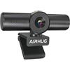 AIRHUG Webcam 4K 30fps con doppio microfono omnidirezionale e copertura per la privacy