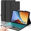 IVEOPPE Cover Tastiera per Xiaomi Redmi Pad 2 9.7 Pollici 2026 | Touchpad con 7 Colori Illuminato Staccabile, Cover Keyboard Italiano QWERTY, Custodia Tastiera Bluetooth, Nero
