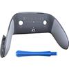 Plauduct Cover anteriore e posteriore per PS5DualSense EdgeController, guscio di ricambio con impugnatura in gomma morbida per CD, design a scatto per fissare peeling e ingiallimento, 30° anniversario, grigio